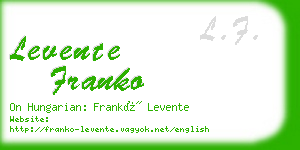 levente franko business card